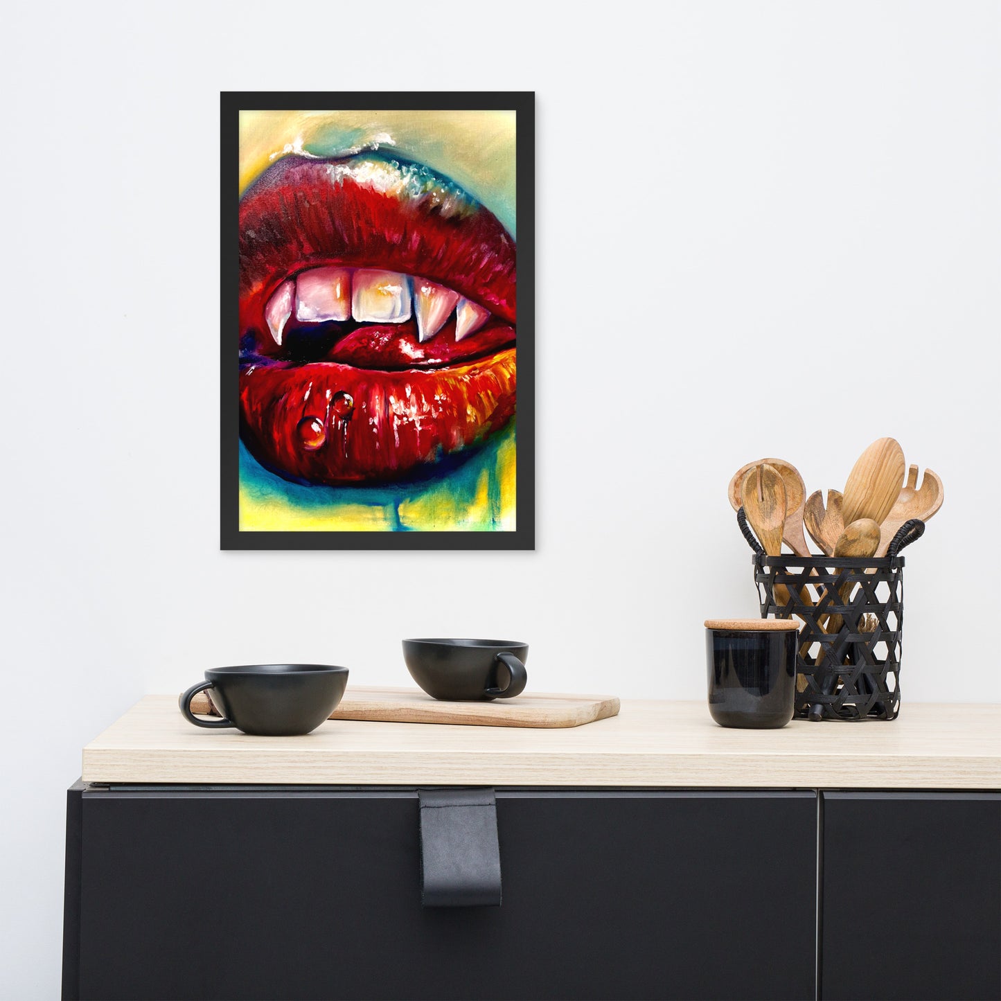 Framed Spicy Lips Print