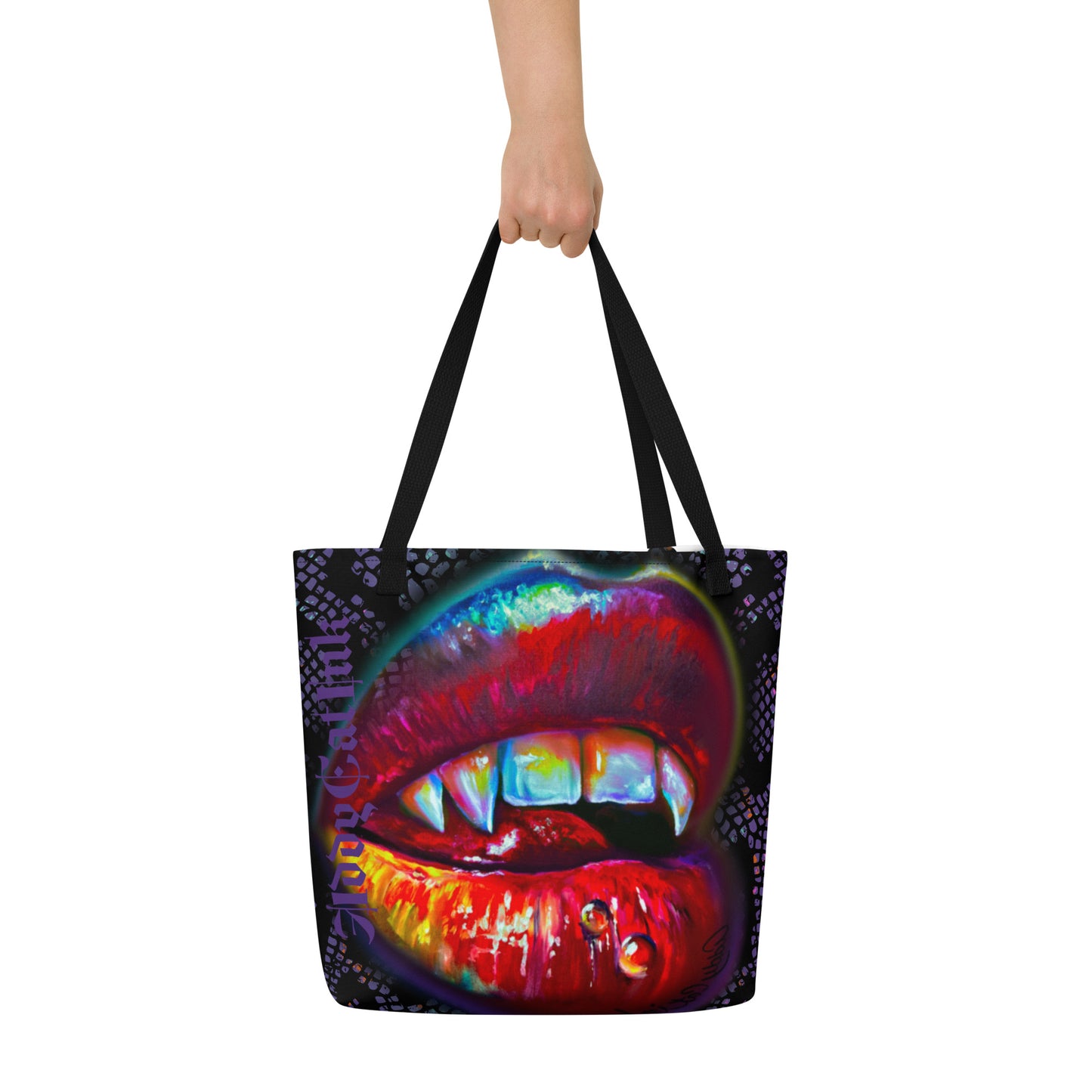 All-Over Print Large Tote Bag-Spicy Lips